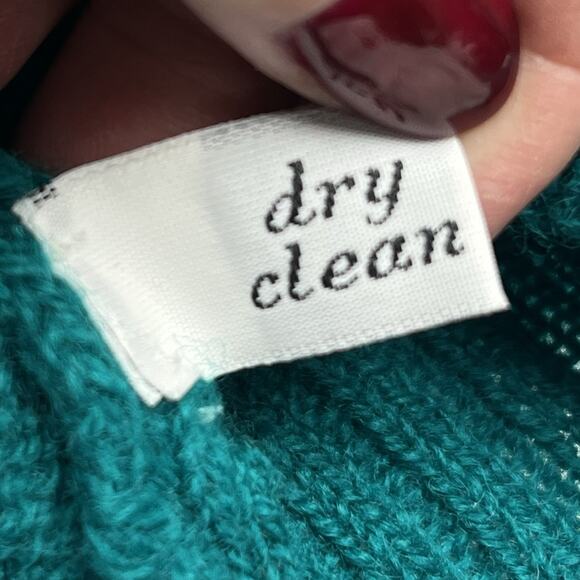 Vtg Pendleton Button Cardigan 100% Virgin Wool Teal Green Sweater Women's Size M - Picture 6 of 8